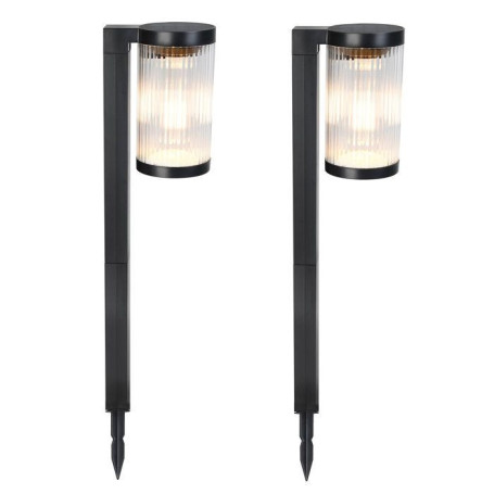 Lot de 2 Balises Solaires LED BEAMLIT - Éclairage Jardin H58 cm