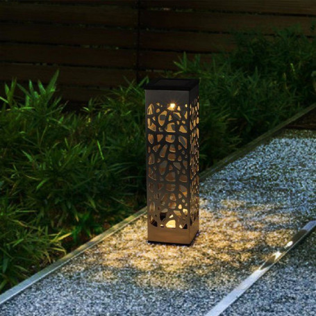 Lot de 3 Balises Solaires LUMISKY en Inox - Éclairage Jardin LED Blanc Chaud