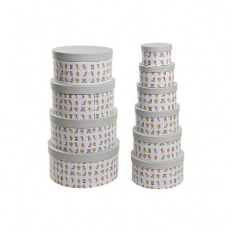 Boîte Multiusage DKD Home Decor Blanc Enfant Multicouleur Fleurs Carton (37,5 x 110,99 €