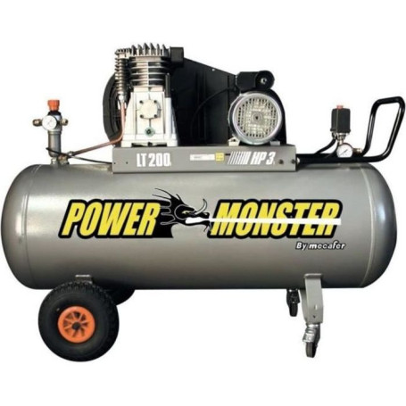 Compresseur MECAFER 200 L 3HP Bicylindre Semi-Pro PowerMonster