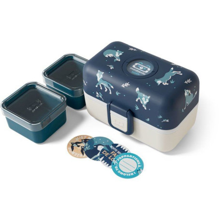 Lunch Box Enfant MONBENTO MB Tresor Wolf - 3 Compartiments Sans BPA