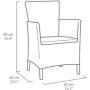 Fauteuil de jardin IOWA en résine tressée gris graphite avec coussin