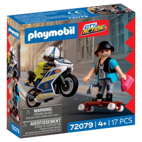 Course-poursuite en moto Playmobil