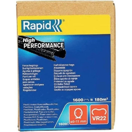 Agrafes Plastifiées Noires VR22 pour Grillage - Rapid