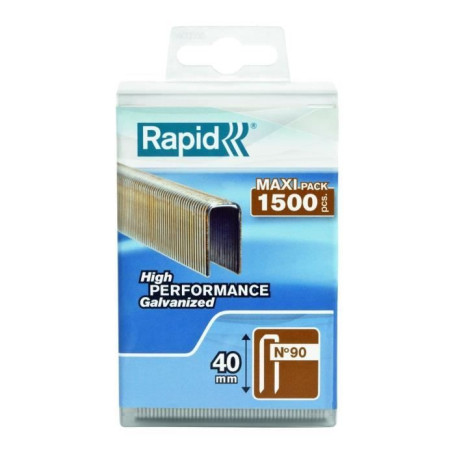 Agrafes galvanisées RAPID 90/40mm - Boîte de 1500 pièces