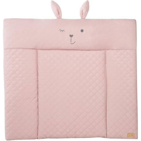 Matelas à Langer Rose avec Visage de Lapin Lily