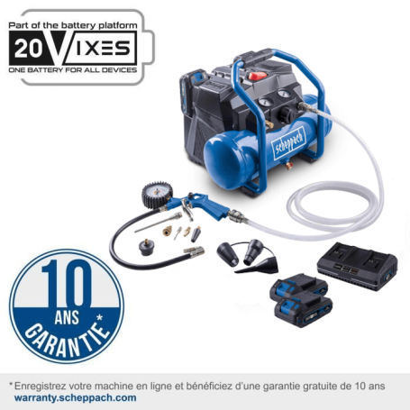 Compresseur sans fil C-ACT160/6-X avec batterie 2Ah et chargeur