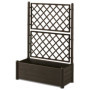 Jardinière Italia Flower Box avec Treillis - Effet Bois Moka 100x43xH142 cm