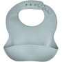 Bavoir en Silicone Pratique avec Récupérateur - Gris Charme