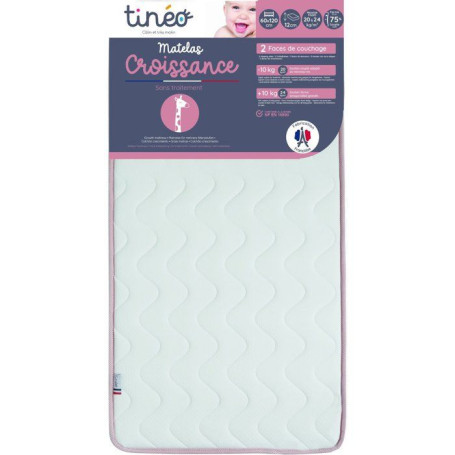 Matelas Évolutif TINEO pour Bébé - 60x120 cm, 2 Faces de Soutien