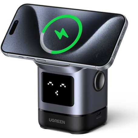 Station de Charge 2 en 1 UGREEN Robot Qi2 - Noir Élégant