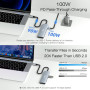 BENFEI Hub USB C Adaptateur Compatible avec iPhone 15/16 Plus Pro Max, MacBook iPad Pro Air, multiport USB-C 5 en 1, Gris, avec 