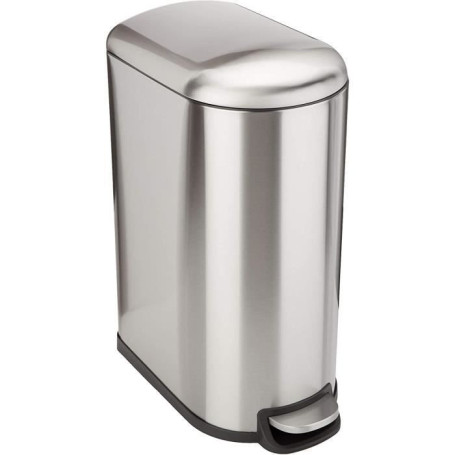 Poubelle de Cuisine Étroit à Pédale en Acier Inoxydable - 40L
