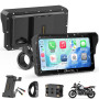 Carpuride W602S Pro Moto CarPlay Écran avec BM05 pour Plug-and-Play, Sans Fil CarPlay & Android Auto, 6,25" Étanche Tactile Écra