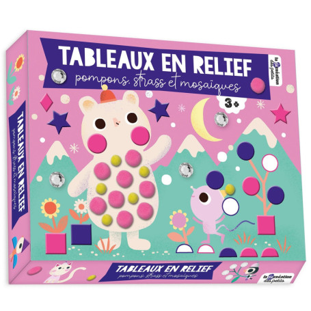 Pompons, gommettes mousse et strass - animaux du froid - coffret avec accessoires