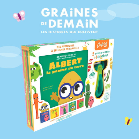 Coffret Graines de demain - 5 albums + 1 éplucheur