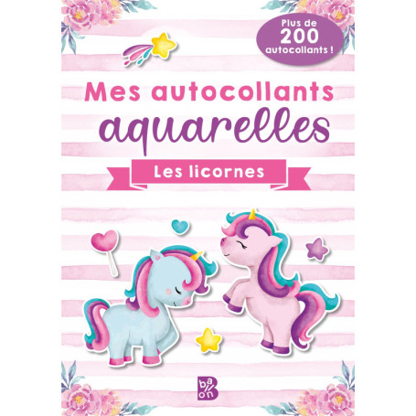 Mes autocollants aquarelles - Les licornes