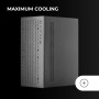 Mars Gaming MC-1000, Boîtier Compact MicroATX, Design Frontal Metal-Mesh, Fenêtre Latérale Intégrale, 1x Ventilateur FDB 80mm Ul