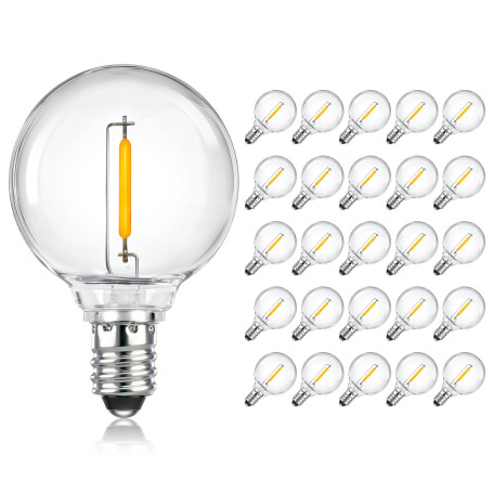 SCNNC 25 PCS Ampoule LED G40 E12 1W 230V Blanc Chaud 2700K, IP54 Étanche Ampoule E12 Ronde Equivalent à 7W Incandescente, Ampoul