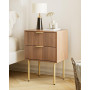 HEYZOEY Table de Chevet Bois avec 2 tiroirs, Moderne, Style bohème, pour Chambre à Coucher, Salon, Noyer