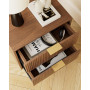 HEYZOEY Table de Chevet Bois avec 2 tiroirs, Moderne, Style bohème, pour Chambre à Coucher, Salon, Noyer
