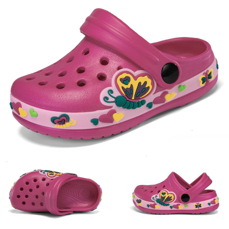 Sabots Mules Enfant Pantoufles été Respirant Chaussures de Jardin Fille Garçon Dinosaure Sandales de Plage Maison Antidérapant C