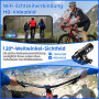 AIKER Camera Moto,Version Améliorée WiFi Camera Sport Étanchéité Ip66,1080PHD&120° Grand Angle Caméra Velo,Calibrage Automatique