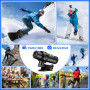 AIKER Camera Moto,Version Améliorée WiFi Camera Sport Étanchéité Ip66,1080PHD&120° Grand Angle Caméra Velo,Calibrage Automatique
