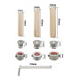 Cheville en Bois, CESFONJER Assortiment de Tourillon Bois, 6mm/60 pcs, 8mm/34 pcs,10mm/22 pcs Tourillon Bois, 6 pcs Pointe de Ce