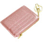 ehsbuy Mince Portefeuille Porte Carte Bancaire en Cuir RFID Bloquant Fermeture à Glissière Porte-Monnaie Porte-Clés pour Femmes 
