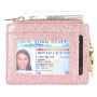 ehsbuy Mince Portefeuille Porte Carte Bancaire en Cuir RFID Bloquant Fermeture à Glissière Porte-Monnaie Porte-Clés pour Femmes 