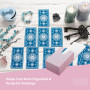 Boltquan Porte-cartes de tarot blanc nacré avec intérieur bleu clair – Étui rabattable avec fermeture magnétique – Convient aux 