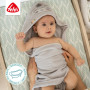 Fehn Serviette de Bain en Tissu Éponge avec Capuche et Adorable Motif de Paresseux, Poncho Absorbant et Douillet, pour Bébés et 