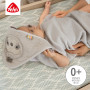 Fehn Serviette de Bain en Tissu Éponge avec Capuche et Adorable Motif de Paresseux, Poncho Absorbant et Douillet, pour Bébés et 