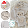 Fehn Serviette de Bain en Tissu Éponge avec Capuche et Adorable Motif de Paresseux, Poncho Absorbant et Douillet, pour Bébés et 