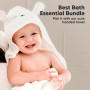 6-Pack Lingettes en Bambou Bio pour Bébé - Douces, Enfants, Serviettes, Molleton, Visage (Dove)