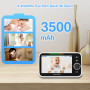 HelloBaby Moniteur avec Caméra et Audio, Écran Large de 5'' avec Batterie 3500mAh, Caméra Rotative et Zoom à Distance, Communica