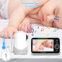 HelloBaby Moniteur avec Caméra et Audio, Écran Large de 5'' avec Batterie 3500mAh, Caméra Rotative et Zoom à Distance, Communica