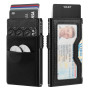 VULKIT Porte Cartes de Crédit avec Poches EDC et Fenêtre d'identification RFID Bloquant Le Portefeuille de Carte Pop Up Portefeu