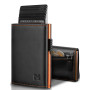 MYSHION Portefeuille Pop Up pour Homme avec Poche à Monnaie, Portefeuille Trifold avec Fenêtre d'Identité, Porte-Cartes Intellig