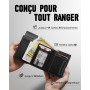 MYSHION Portefeuille Pop Up pour Homme avec Poche à Monnaie, Portefeuille Trifold avec Fenêtre d'Identité, Porte-Cartes Intellig