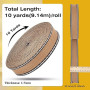 BENECREAT 9.14 m sangle Rayée en Coton Polyester, Garniture en Tissu Beige de 32 mm, Sangle Plate pour Poignées de Sac, Ceinture