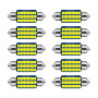 Lumitrex 10 Pièces Ampoules Navette LED 12V 41mm 42mm C5W Canbus Sans Erreur Lumière Blanche 6000K Super Brillante Ampoule LED C