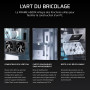 CORSAIR Frame 4500X LX-R RGB Link Boîtier PC Moyen-Tour en Verre Panoramique – Système de Fixation du Ventilateur InfiniRail, Pe
