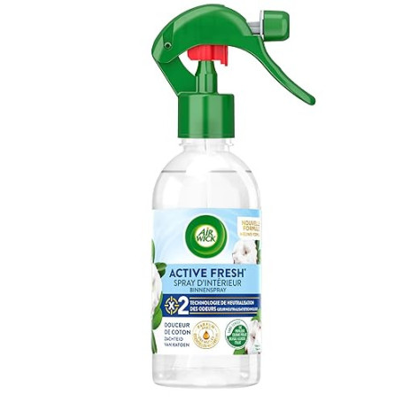 Air Wick Spray Neutralisateur d'Odeurs aux Huiles Essentielles Douceur de Coton Blanc
