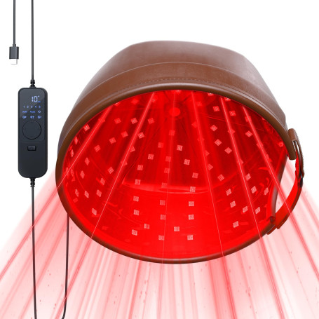 iKeener Casque de Croissance des Cheveux, 120pcs Double Longueur D'onde Casque LED Thérapie à la Lumière Rouge pour les Cheveux 