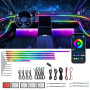 Ensemble d’éclairage intérieur Acrylique pour Voiture, Bphuny 18-en-1 593 LED, Fibre Optique, Multiples Modes, lumières d’Ambian