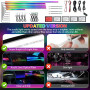 Ensemble d’éclairage intérieur Acrylique pour Voiture, Bphuny 18-en-1 593 LED, Fibre Optique, Multiples Modes, lumières d’Ambian