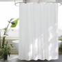 EurCross Rideau de douche extra long 220 cm de longueur - Blanc - Imperméable - Lavable - En textile - Anti-moisissure - Antibac