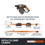 WORX Nettoyeur Haute Pression sans Fil Brushless 20V Hydroshot WG633E, Outil Mobile sans raccord d'eau Fixe, livré ave 1 Batteri